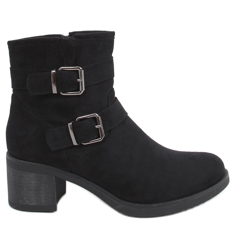 Teoo Schwarze Stiefel mit weitem Absatz