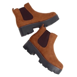 Chelsea Boots auf hoher Samanti Camel Sohle braun