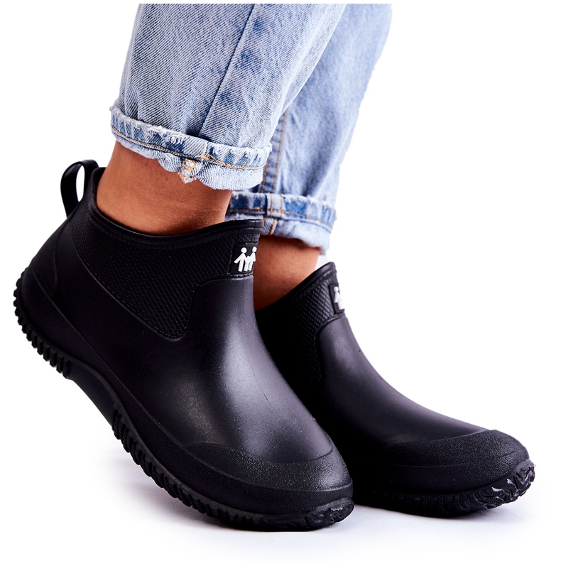 Schwarze niedrige Gummistiefel für Damen Eldora