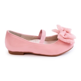 S.Barski Lackierte Kinderballerinas mit Schleife Pink Zolly rosa