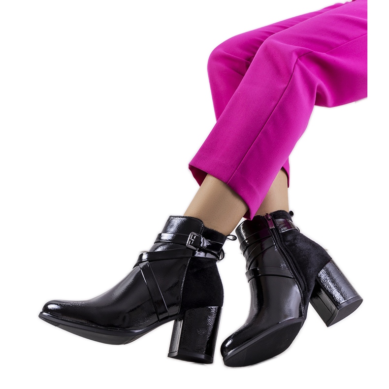 Mossley-Stiefel aus schwarzem Lack