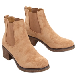 Chelsea-Stiefel mit niedrigem Absatz Samara Khaki beige