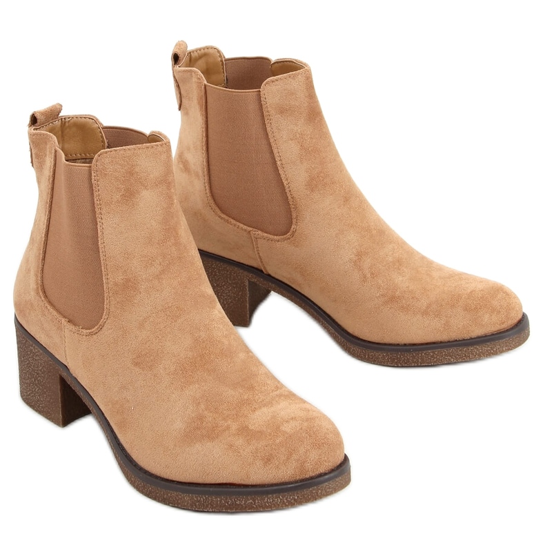 Chelsea-Stiefel mit niedrigem Absatz Samara Khaki beige