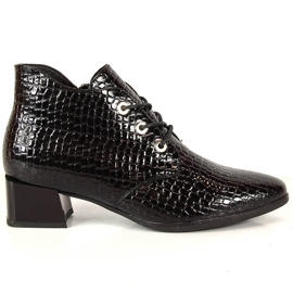 Vinceza-Stiefel aus schwarzem Lackleder für Damen aus Schlangenleder