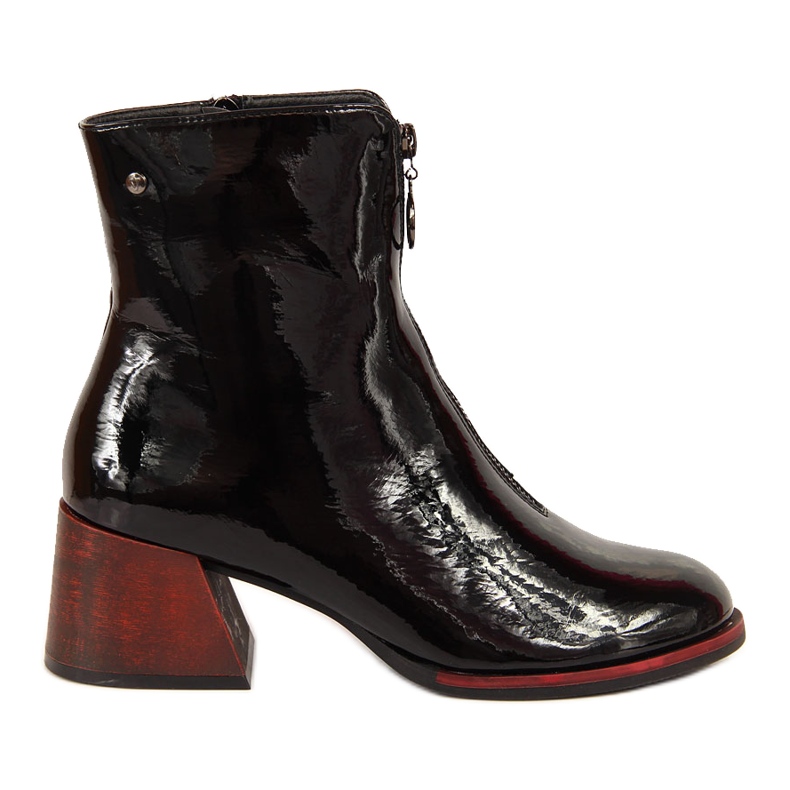 Schwarz lackierte Damenstiefel mit hohem Absatz von Vinceza