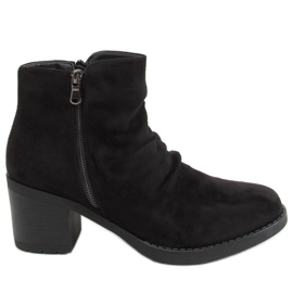 Baflo Schwarze Stiefel mit breitem Absatz