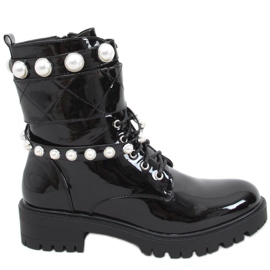 Lackierte Taschen mit Beni Black Perlen schwarz