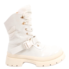 Militärisch lackierte Jens Beige Stiefel