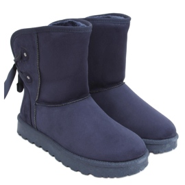 Schneestiefel von Emusy mit Schleifen in Stella Blue marineblau
