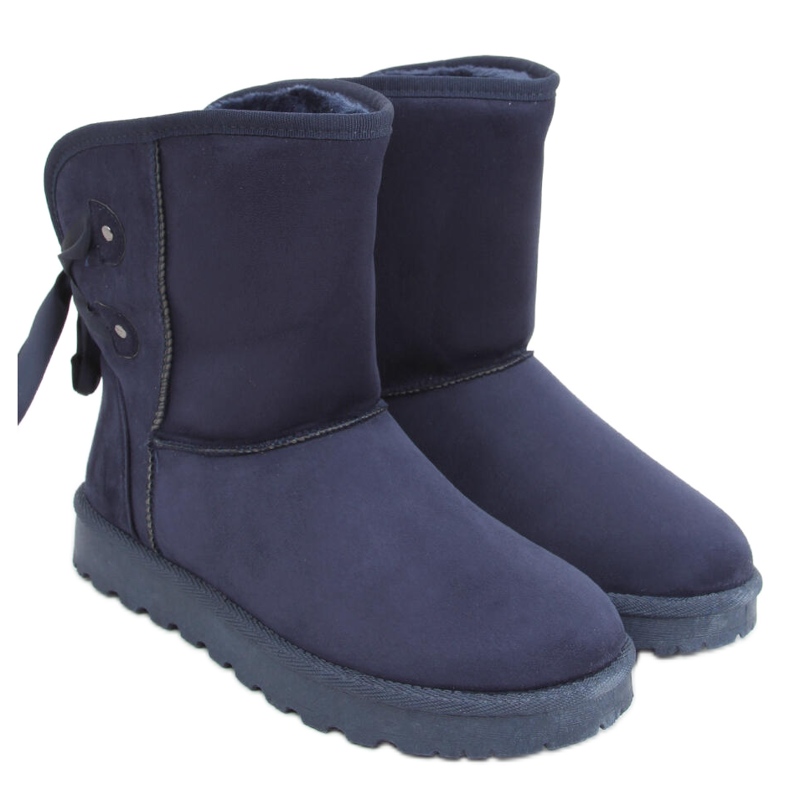 Schneestiefel von Emusy mit Schleifen in Stella Blue navy blau