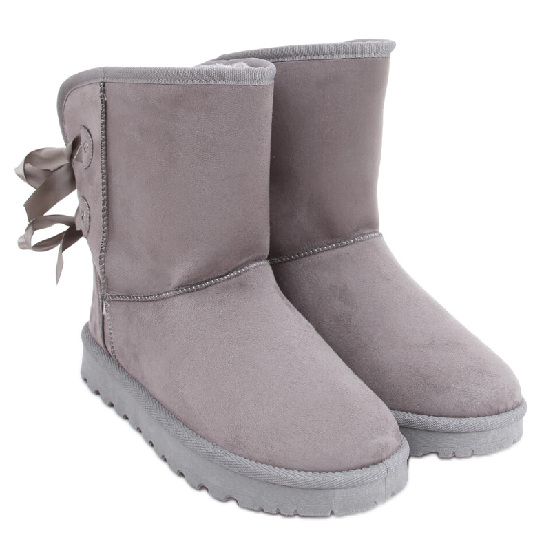 Schneestiefel von Emusy mit Schleifen in Stella Grey grau