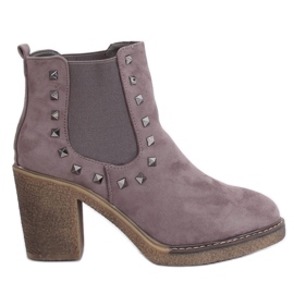 Stiefel mit breitem Absatz von Hidalgo Grey grau