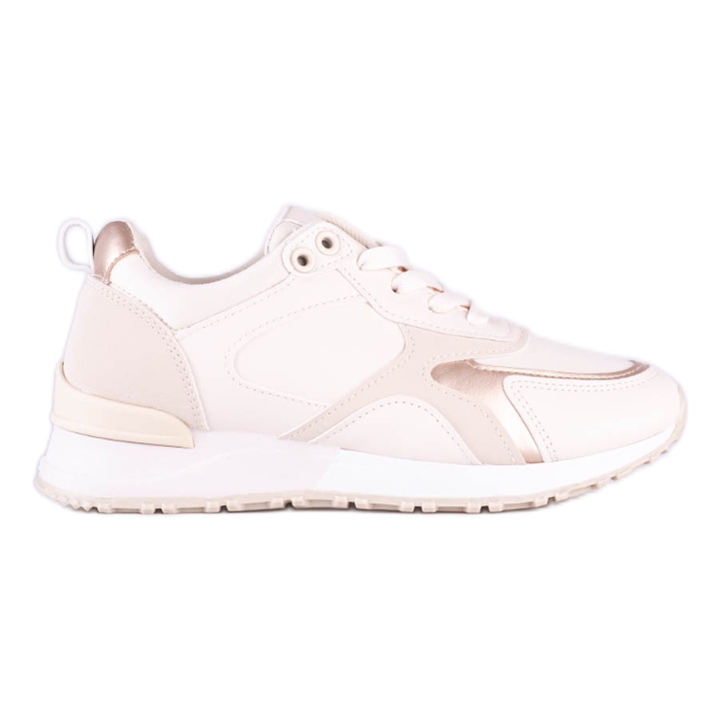 Beige Sportschuhe für Damen von Shelovet aus ökologischem Leder