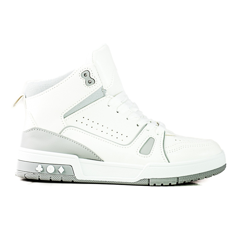 Hohe geschnürte Turnschuhe Shelovet grau und weiß