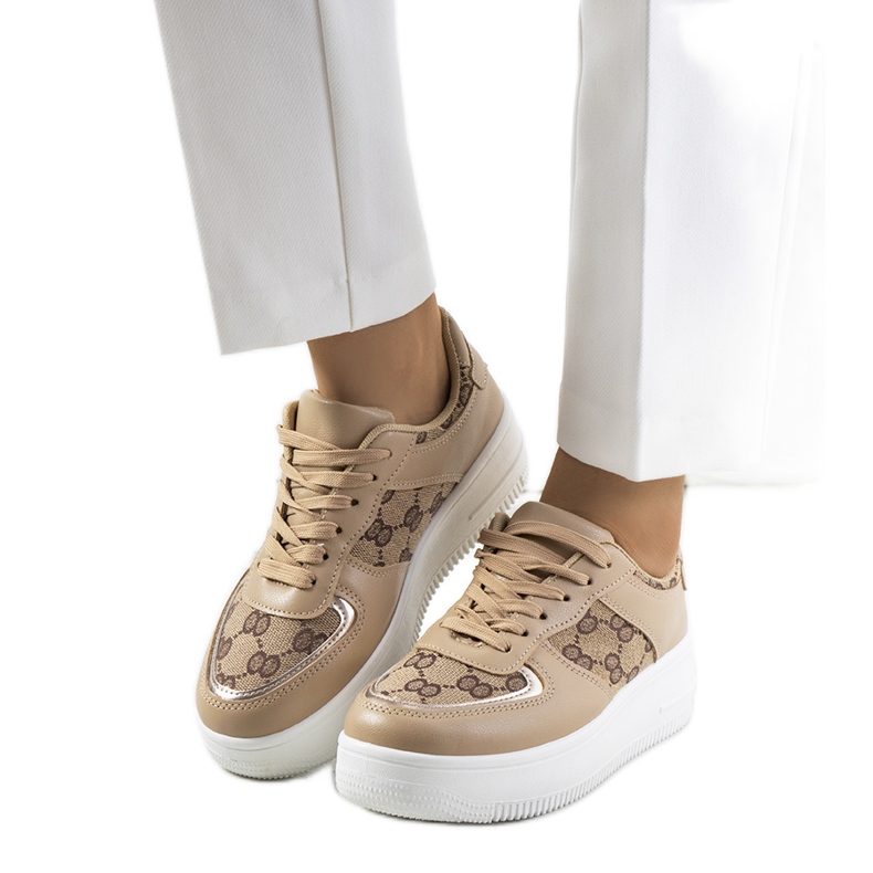 Beige Turnschuhe für Damen Luzia braun
