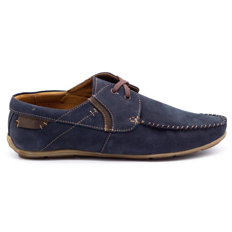 Olivier Herren Leder Slipper 297 marineblau braun