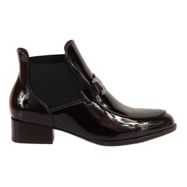 Schwarz Potocki schwarz lackierte Chelsea Boots für Damen