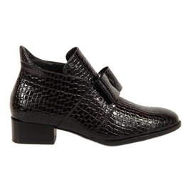 Damenstiefel Jodhpurstiefelette mit schwarz lackierter Potocki-Schleife