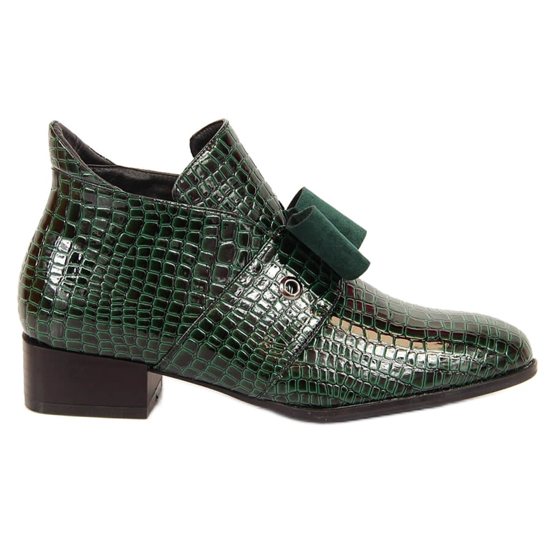Damenstiefel Jodhpurstiefelette mit grün lackierter Potocki-Schleife