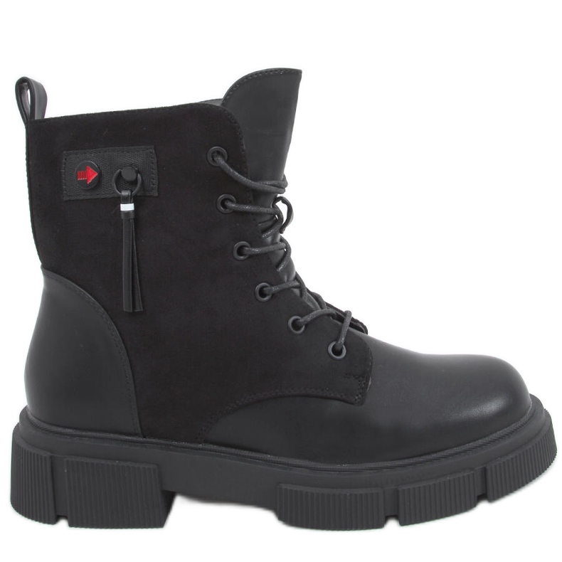 Provo Schwarze Stiefel mit dicker Sohle