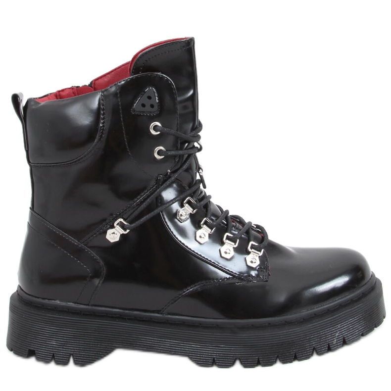 Kari Schwarze Schnürstiefel