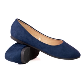 W. Potocki Marineblaue Potocki-Ballerinas für Damen aus ökologischem Wildleder