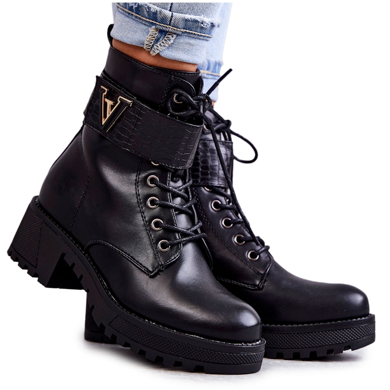 PG1 Lederstiefel mit schwarzem Ramsey Warming mit Reißverschluss