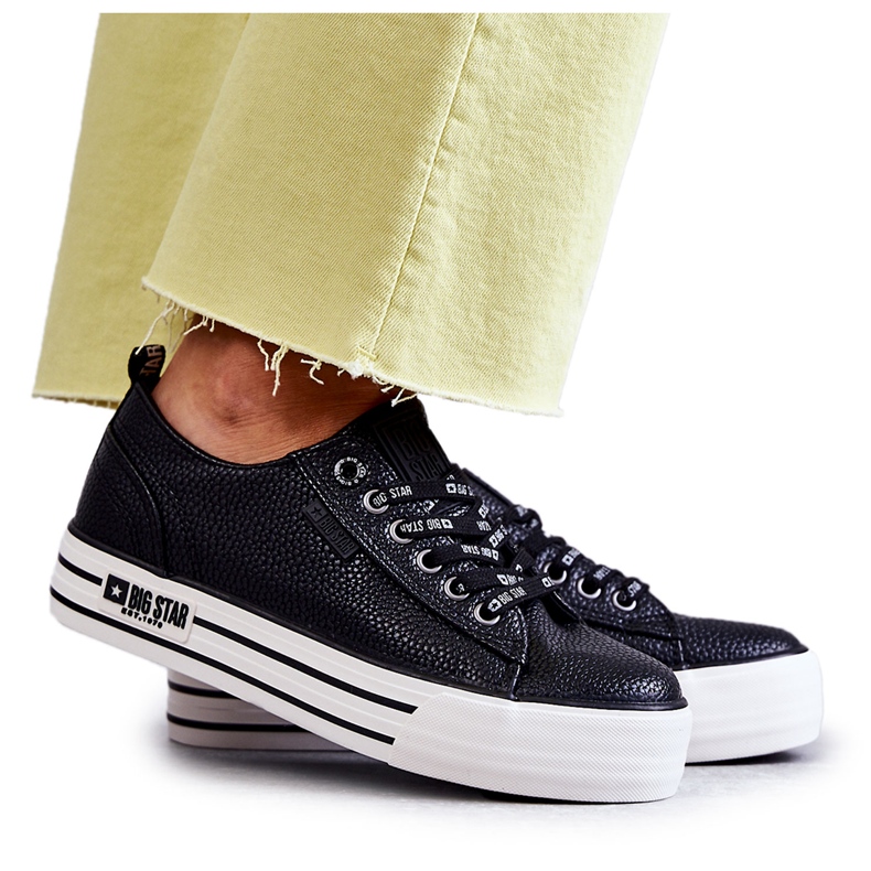 Low Damen Sneakers Big Star KK274015 Schwarz