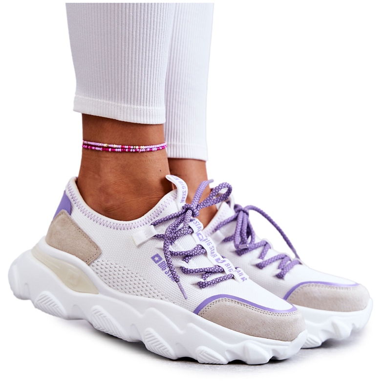 Damen Sneakers Memory Foam System Big Star KK274029 Weiß violett