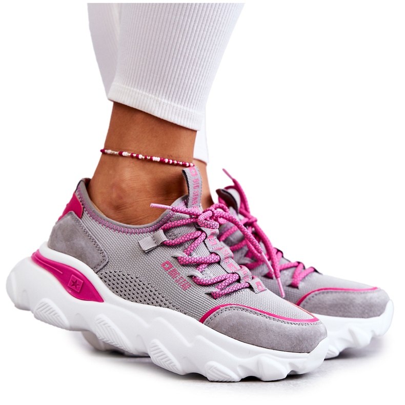 Damen Sneakers Memory Foam System Big Star KK274030 Grau rosa