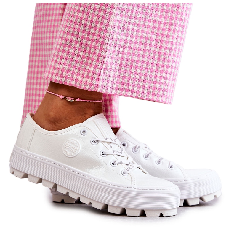 Modischer Lack-Sneaker Big Star KK274045 Weiß