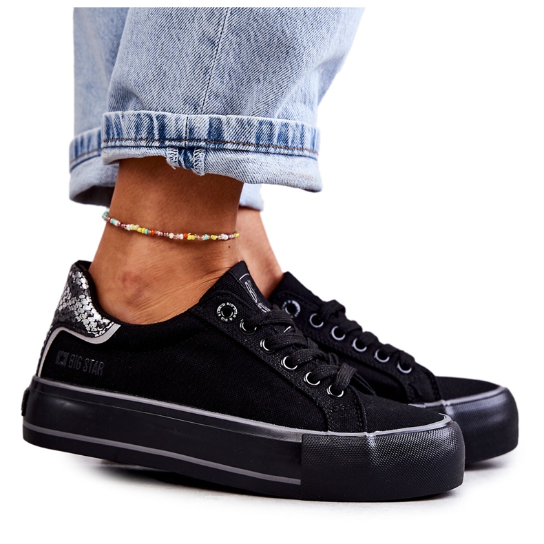 Damen Material Sneakers Big Star KK274036 Schwarz