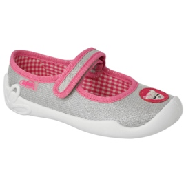 Befado Kinderschuhe 114X501 rosa silber- grau
