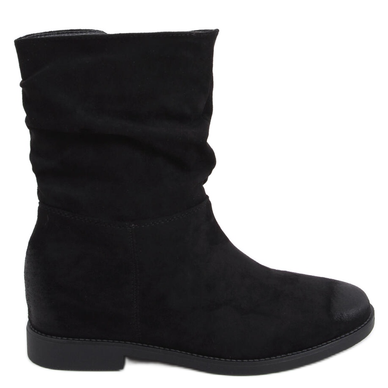 Stiefel auf einem versteckten Bansi Black Wedge schwarz