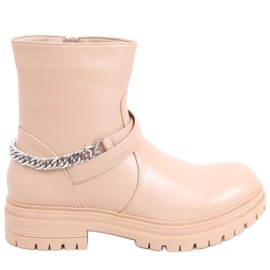 Cindy Nude Stiefeletten mit Kette beige