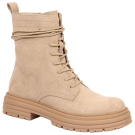 S.Barski Trapperstiefel, Veloursleder beige S. Barski