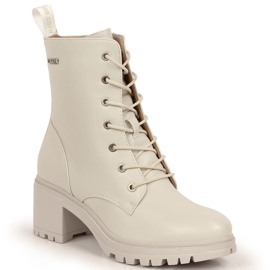 Stiefel am Pfosten, isolierte beige Vinceza