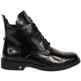 Schwarz lackierte isolierte Damenstiefel Potocki