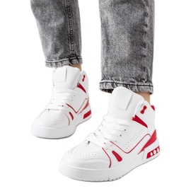 Grandis rote knöchelhohe Turnschuhe weiß