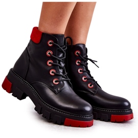 PG1 Lederstiefel-Arbeiter auf schwarzem Messa-Reißverschluss