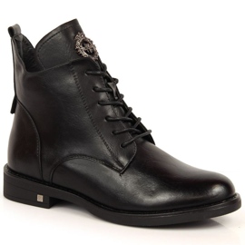 Stiefel mit einem isolierten Ornament Potocki W WOL92A schwarz