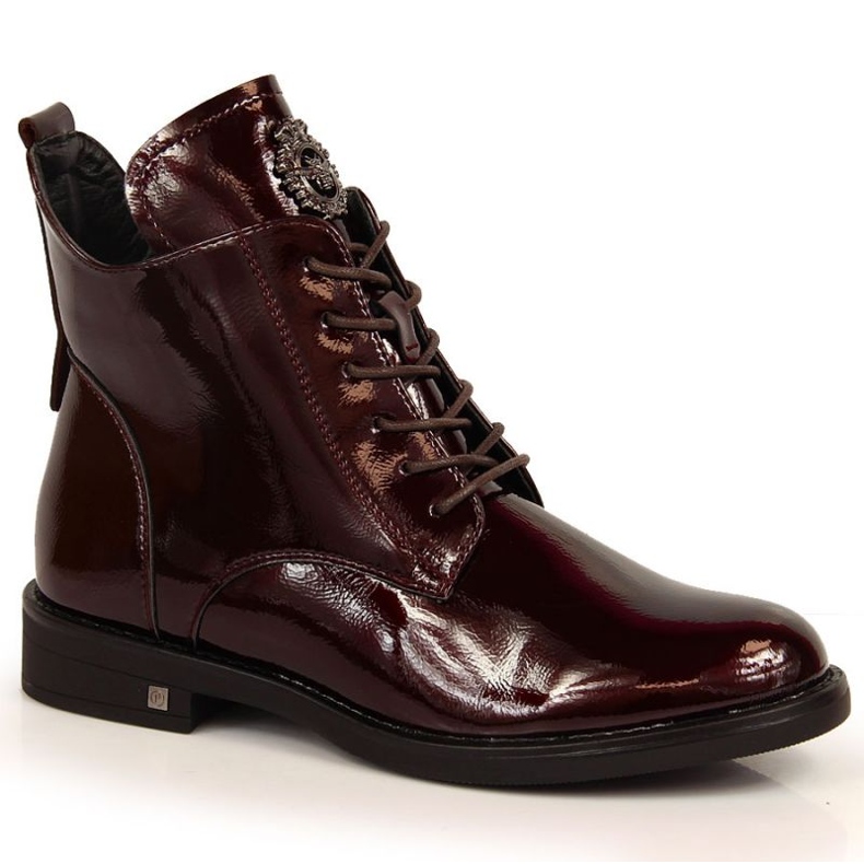 Warme Lackstiefel Potocki W WOL92B bordeaux rotwein