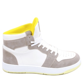 PA1 Dorcas Khaki High-Top-Sneakers beige weiß