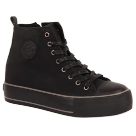 Schwarze, isolierte High-Top-Damensneaker Big Star KK274173