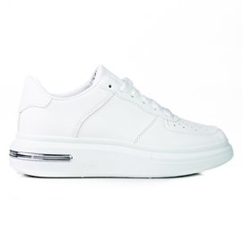 Weißer Shelovet-Sportschuh mit Schnürsenkeln aus ökologischem weißem Leder