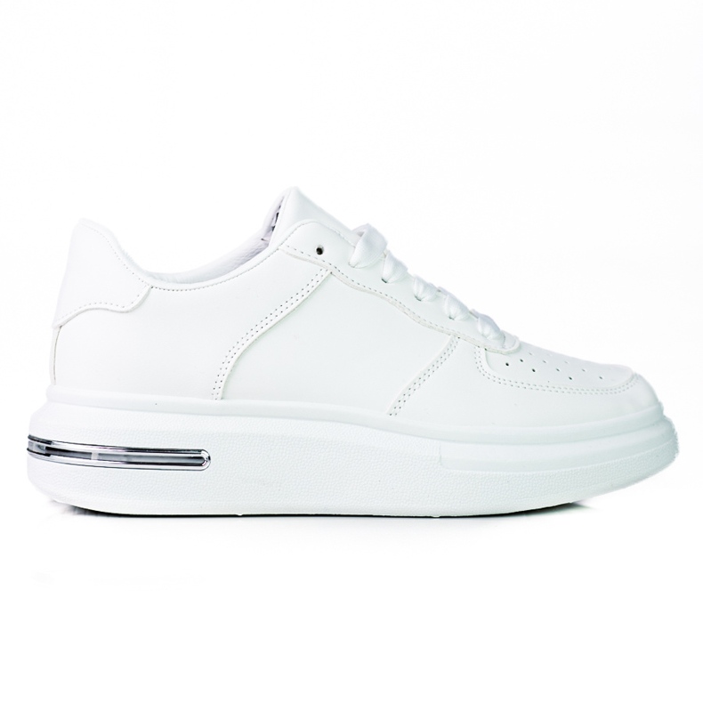 Weißer Shelovet-Sportschuh mit Schnürsenkeln aus ökologischem weißem Leder