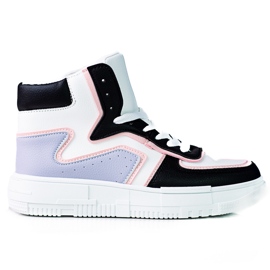 High-Top-Sneaker Shelovet für Damen aus ökologischem Leder in Schwarz und Weiß mehrfarbig