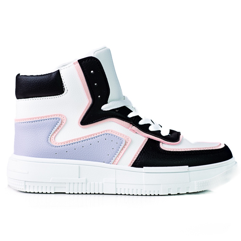 High-Top-Sneaker Shelovet für Damen aus ökologischem Leder in Schwarz und Weiß mehrfarbig