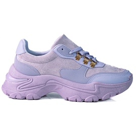 Damenturnschuhe auf einer dicken Shelovet-Lila-Sohle