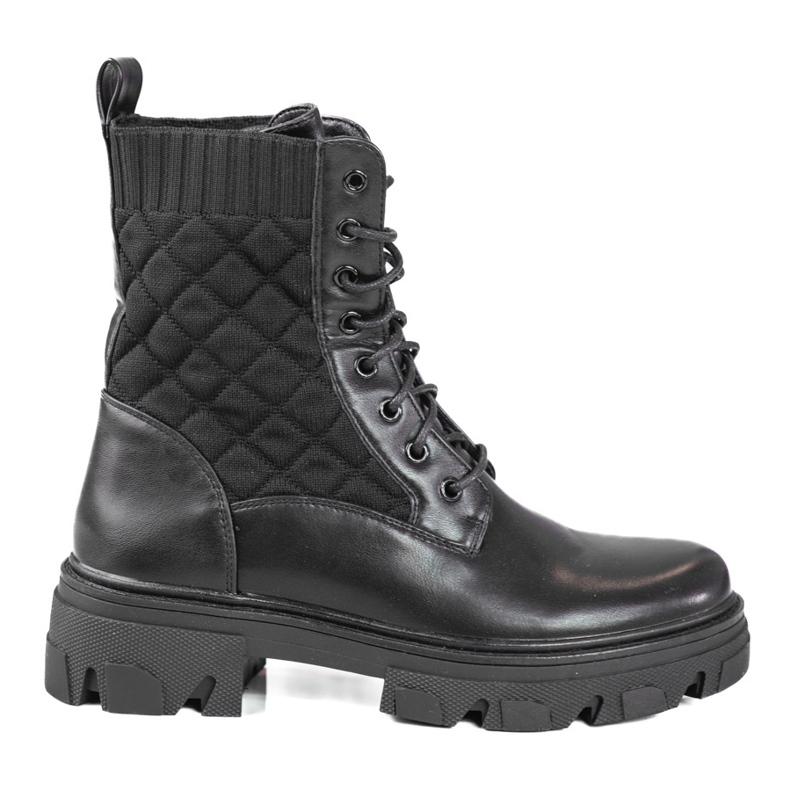 Gesteppte schwarze Damentaschen mit Schnürung von Shelovet